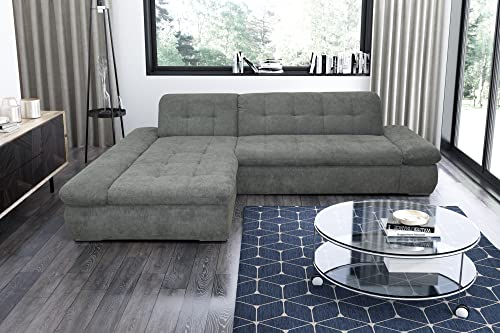 DOMO. collection Ecksofa Moric, Couch in L-Form, Eckcouch, Sofa in L-Form 300 x 172 x 80 cm (BxTxH), grau