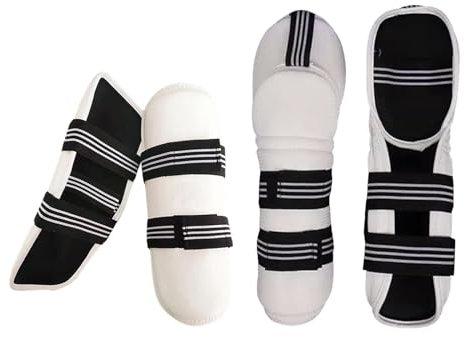 rockible Schutzausrüstung, Taekwondo-Schutz, leicht, verdickt, gepolstert, Schutz für Kampfsport, Kampfsport, MMA, Männer und Frauen, Bein- und Armschützer L