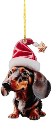 YEJAHY Hundeschmuck Für Den Weihnachtsbaum, Lustig Hunde Hängende Zubehör, Schlüsselanhänger, Charm-Anhänger aus Acryl, Weihnachtsdekoration Für Party, Weihnachten Geschenk (A)