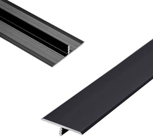 LIYI929GP T-Profil Übergangsschiene Übergangsprofil Breite 15 20 33 40mm, Bodenübergangsstreifen Dauerhaft Aluminium Ausgleichsprofil Schwarz Weiß Gold, Bodenleiste Türleiste Türschwellen Leiste