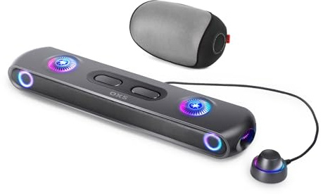 OXS Thunder Pro+ Gaming Soundbar with Wireless Satellite Neck Speaker, 7.1.2 Dolby Atmos Surround Sound System, Built-in Woofer, App Customization, RGB Light, 3 Gamer Modes, for PC and Gaming Consoles