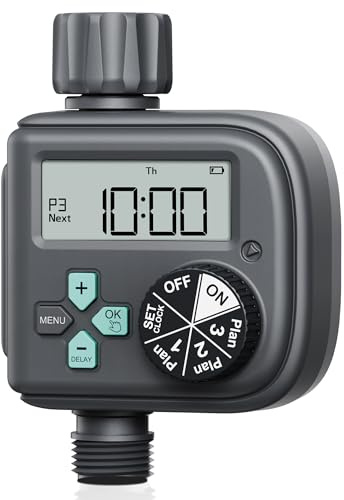 RAINPOINT Timer per irrigazione, acqua programmabile per tubo rubinetto da giardino, timer per irrigazione manuale digitale per esterni, per prati da giardino