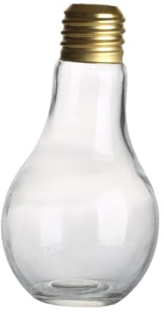 Amosfun Bottiglie Vetro Forma Lampadina 500ml, Calici Beere Cocktail Festa