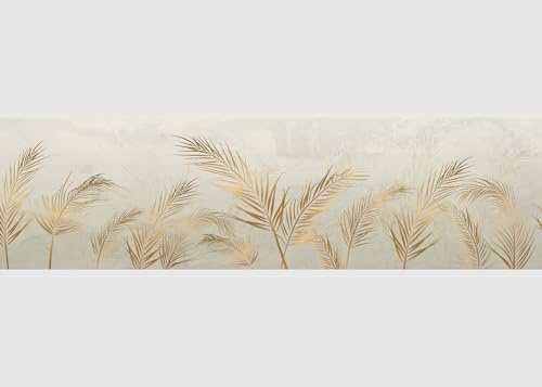 AG Design Selbstklebende Bordüre Goldene Blätter, AWB 8292 | Wasserfest Dekoration für Wände, Möbel, Tapeten, Wandverkleidungen und Türen, Folie, Mehrfarbig | Breite 500 cm x Höhe 13.8 cm