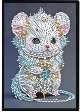 DCIDBEI Diamond Painting Notizbuch A5 Blank Diamond Painting Notizheft Diamant Painting Notebook Diamant Malerei Notizbuch Skizzenbuch Tagebuch für Schülerbüro Schulbedarf(50 Blätter) (Maus)