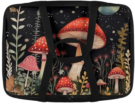 CREAMIC Mushroom Insulated Casserole Carriers for Hot or Cold Food Casserole Dish Carrying Case with Heat Resistant Lining Reusable Food Carrier Fits 11 x 15 or 9 x 13 Baking Dish