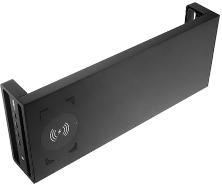 TINEASUR Supporto Monitor PC Nero in Lega di Alluminio 4 USB | Design Unico, per Prodotti Elettronici e Desktop Computer, Struttura Robusta Portata Elevata