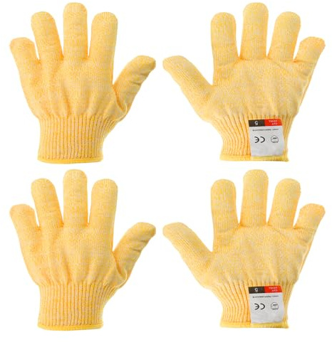 PATIKIL Cut Resistant Gloves, 2 Pair Level 5 Protection Anti Cutting Gloves Cut Proof Gloves for Kitchen Wood Carving Working, XXX-Small, Yellow