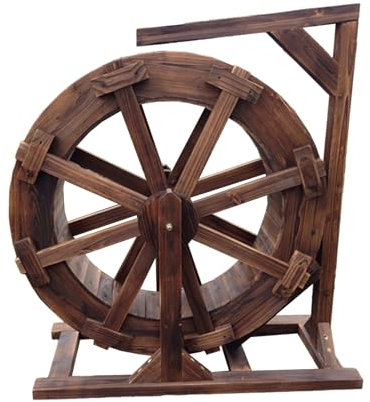 Holz-Wasserradbrunnen, Freistehender Teichbrunnen, Wasserspiel Zur Gartendekoration, Dekorativer Wasserfallbrunnen for Den Innen- Und Außenbereich, for Den Balkon(50cm/19.7inch)