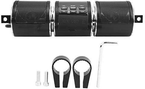 Zohisin Altoparlante stereo per moto, lettore MP3, suono di alta qualità, colore: argento (nero)