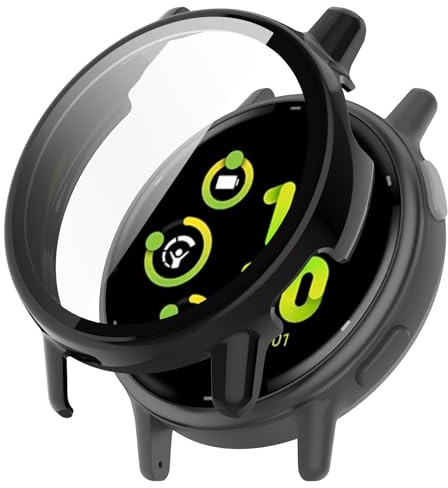 YOOUMI 2 Pack Cases for Garmin Vivoactive 5 Transparent Hard Case with Screen Protector, Ultra Thin Scratch-Resistant PC Protective Case, Smartwatch Case Cover Shell For Garmin Vivoactive 5