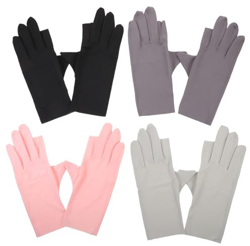 FOYTOKI 4pairs Sun Protection Gloves UV Protective Gloves for Manicure Nail Art for Gel Nails