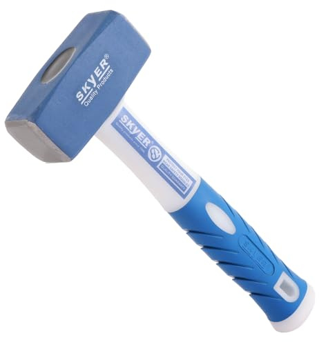 ASelected 2.2 Lb Fibreglass Club Hammer, Heavy Duty Hammer with Steel Head and Rubber Grip, Non-Slip Ergonomic Grip Sledge, Club Hamme with Fibreglass Handle for Heavy Duty