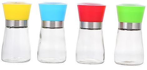 Alipis Gesund Und Stilvoll 4-teiliges Manuelles Pfeffer- Und Salzmühlen-set Pfefferflaschen Aus Glas Nachfüllanzeige