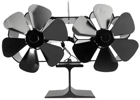 WWPMNQD Ventilador Chimenea Ventilador de Estufa de leña Alimentado por Calor, 12 aspas, Motores Dobles, Ventilador termoeléctrico for Estufa de leña/pellets