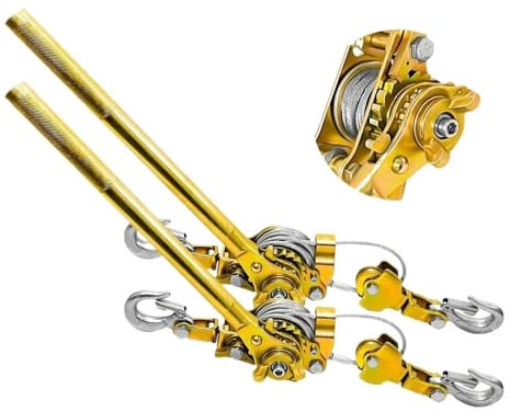 HPHPH Enrouleur Electrique, Treuil Robuste à Double engrena de 2 tonnes, extracteur de Puissance, câble de 4400 LB, 6,56 pi, Levier Manuel
