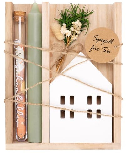 Geschenk für Frauen Kerzen Geschenkset Frauen Geburtstag mit Wunscherfüller Reagenzgläser Stabkerzen Trockenblumen Geldgeschenk Geburtstag Geburtstagsgeschenk für Mutter Freundin