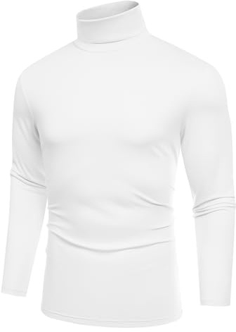 COOFANDY Men's Turtleneck Jumper Long Sleeve High Neck T-Shirt Casual Slim Fit Roll Neck Top