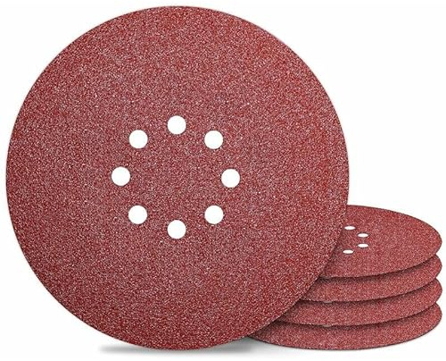 Disque abrasif de ponceuse　Disque Ponçage 225 mm Disques Abrasif 8 Trous Grain 180 pour Ponceuse Murale Papier Abrasifs 50 PCS
