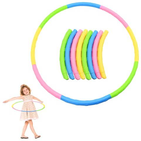 AolKee Hula Fitness Hoop Kinder mit 8 Teilen, Durchmesser 70cm, 200g Tragbarer Kunststoff verstellbar und abnehmbar, Hula Reifen Hoop für 3-8 Jahre alte Kinder, gymnastikreifen, Tanz