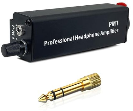 VIVIWI Amplificateur de casque portable avec double entrée de 6,35 mm/3,5 mm, amplificateur de moniteurs rechargeables de 3,5 mm pour écouteurs intra-auriculaires
