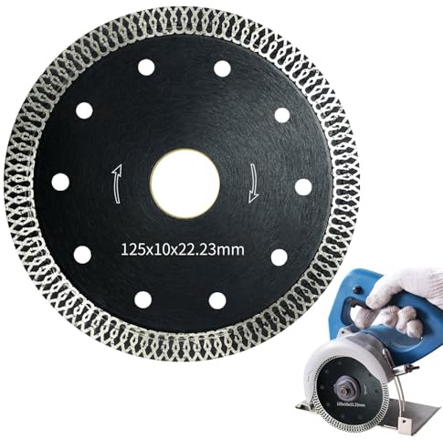 Disco da taglio diamantato 125 mm Disco diamantato Porcellanico extra sottile per il taglio di porcellana, Ceramica dura Piastrelle Marmo Granito Pietra Calcare