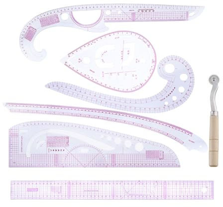 Französisches Kurvenlineal, Kurvenführung für Musterherstellung, Set mit 7 Nählinealen, für Quilter, Anfänger, Häkelarbeiten, Bekleidungsherstellung