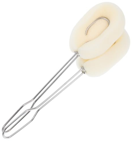 Lurrose 2 pièces Brosse de Nettoyage pour Biberons et Verres Acier Inoxydable Manche Long Brosse Multifonctionnelle Anti-rayure pour Bouteilles Eau et Tasses Poignée Ergonomique Blanche