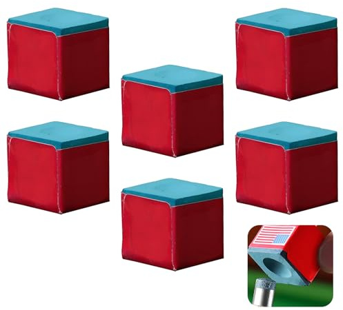 Zerabidpro 6 Pezzi Gessetti da Biliardo Professionali, Gesso per Stecche di Alta qualità, Migliora Precisione e Controllo, Ideale per Snooker e Pool, Confezione Durevole e Pratica