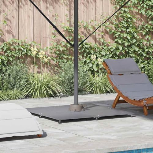 Générique Pied de Parasol Aspect Bois Gris foncé 100 x 100 x 4 cm Acier,Pelouses & Jardins,Vie en extérieur,Accessoires pour parasols & voiles d'ombrage,Supports pour parasols,Marron,51.4 KG,3407829