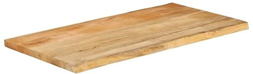 Eleganz Mesa de madera de mango maciza con borde de árbol 110 x 60 x 3,8 cm - Acabado natural para cocina, salón u oficina - duradero y respetuoso con el medio ambiente