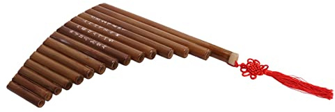 SENECESLI Chinesische Traditionelle Panflöte, Handgefertigt, 15 Pfeifen, Panflöte, Geeignet für Kinder und Erwachsene, Bambus und Holz