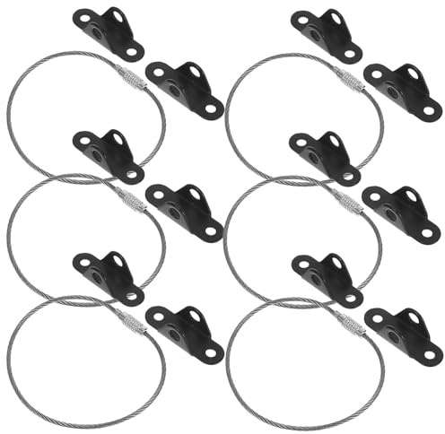 VICASKY 6 Sets Safety Anti Tip Furniture Straps for Tv Stand and Bookshelves Metal Wall Furniture Strap with Easy to Install Accessories and Protects Black