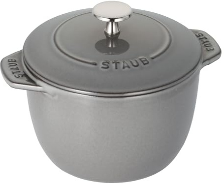 staub La Cocotte de GOHAN 40509-703 La Cocotte de Gohan Gray M 6.3 inches (16 cm) Rice Pot, 2 Pieces, Paint, Cast Iron Pot, Induction Compatible, Rice Cooker