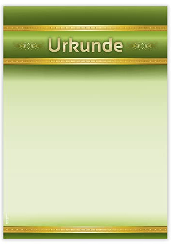 Designpapier Urkunde 10 DP879 – 50 Blatt Briefpapier – Urkunde, Vordruck, selbst beschriften, Sporturkunde, Ehrenurkunde, Zertifikat – Laser- & Inkjetdrucker geeignet – Druckerpapier A4 190g/m²