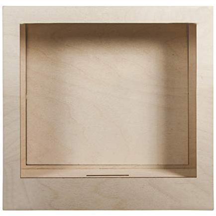 Rayher Hobby Rayher Hobby Rayher 62854505 Holzbausatz 3D-Motivrahmen, FSC zertifiziert, natur, 24 x 24 x 6,6 cm, 8teilig, zum basteln und bemalen