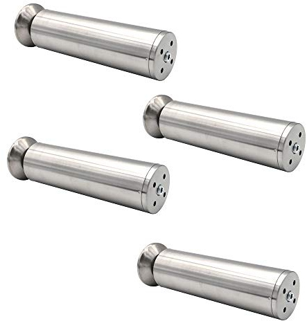 Set of 4 NUZAMAS Adjustable Furniture Legs, 50x200mm Stainless Steel Made, Cabinet Coffee Table TV Stand Legs, Furniture Sofa Support Foot, Bathroom Cabinet Support Legs