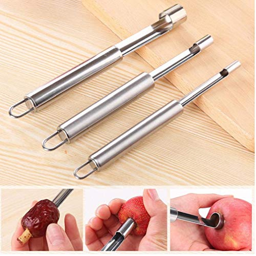 Multi-Function Stainless Steel Fruit Corer Pitter Remover Pear Corer Pitter for Pear Cherry Jujube Red Date 0.8cm