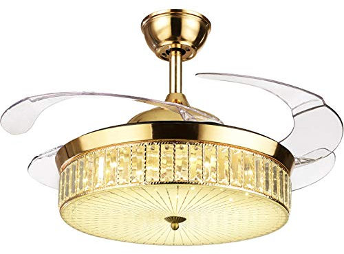 FACAI Ventilatore per Lampada da Soffitto con Illuminazione A LED E Telecomando Ventilatori Invisibili Creativi Silenziosi per Soggiorno Camera da Letto,35(in)-remotecontrol