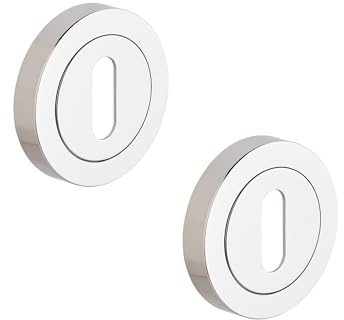 1 lot – 50 mm Rosace Euro Lock pour protéger votre porte des marques et des rayures – Vis incluses – Finition chromée – Leviers design