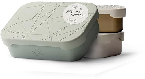 MAMEIDO Brotdose personalisiert 800 ml, mit flexiblem Trenner & Silikondeckel, Lunchbox mit Namen, Vesperbox mit Gravur, Brotbox mit Fächern (personalisiert)