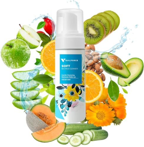 SOFT MOUSSE. Gesichtsreiniger für I Trockene oder Normale Haut I Reinigt Poren und Mitesser, Schmutz und Make-up. Natürliches Gesichtspeeling und Peeling für das Gesicht. Behandelt Akne