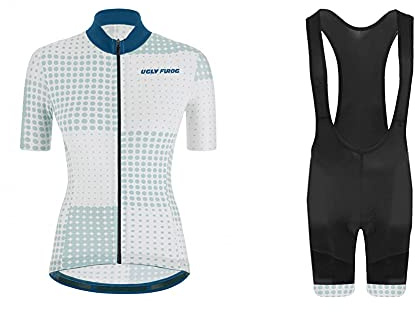 UGLY FROG Kinder Radsport Bekleidung- Jungen/Mädchen Fahrrad Trikot-Set(Trikot Kurzarm+Kurz Radhose)/Radtrikot Kurzarm/Kurz Fahrradhose mit Sitzpolster(Radsport Anzug)