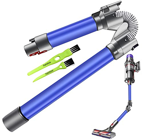 Italdos Teleskoprohr Faltbare Stange kompatibel mit Dyson V8 V10 V11 V7 V15 Aluminiumrohr mit Schnellverschluss für Reinigung unter Möbel Tisch Bett Sofa - Blau