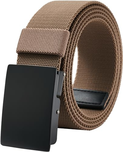 LionVII Elastische Gürtel für Herren Arbeit Nylon Canvas mit Metallschnalle 130cm, Für Taillenumfang 75-125cm(28-49)