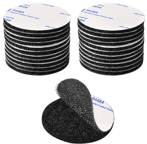 Klettband Selbstklebend Extra Stark, Klettverschluss Selbstklebend Schwarz Runden 5cm im Durchmesser Klebepads Doppelseitig Wiederverwendbar, 20 Paare