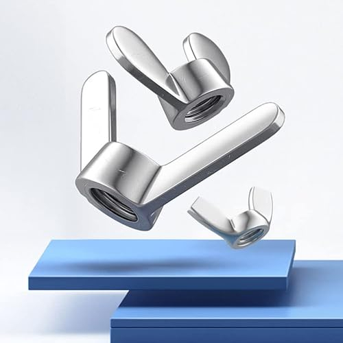 2 Stück Edelstahl-Schmetterlingsmutter/Schmetterlingsklauenmutter Handschraube Barren-Schraubkappe M4 M5 M6 M8 M10 M12