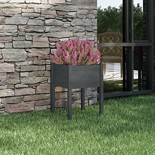 WIFESE JardinièRe Gris 50x50x70 Cm Bois De Pin Massif Jardinieres Exterieur Jardiniere Bois JardinièRe sur Pieds Potager Bacs ã Fleurs JardinièRe Rectangulaire Haute