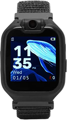 2G GSM Kids Smart Watch, Smartwatch-telefon Kombinerar Video, Röst och Samtal, SOS-samtal och Klassrumsläge, Musikspel, Vattentät Barnklocka (Svart)