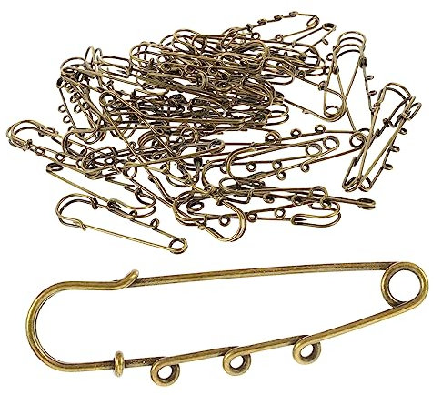 FELTECHELECTR 50stücke Sicherheitsnadeln Mit Löchern Aus Robustem Legierungsmaterial Broschennadeln Zum Schmuck Basteln Vielseitige Anstecknadeln Für DIY Accessoires An Kleidung Schals Hüten